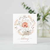 Budget Woodland Baby Foto geboorteaankondiging (Staand voorkant)