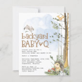 Budget Woodland Baby Q Backyard Baby shower Invite (Voorkant)