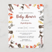 Budget Woodland Baby shower Cute Forest Neutral (Voorkant)