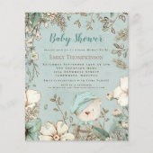 Budget Woodland Beer Boy Baby shower Invite (Voorkant)