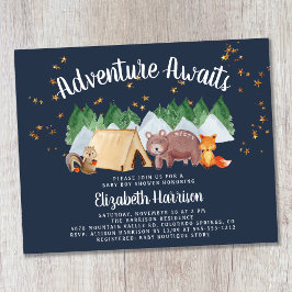 Budget Woodland Camping Baby shower Invitation