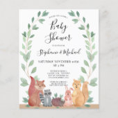 Budget Woodland Couples Baby shower Invitation (Voorkant)