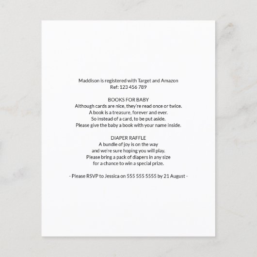 Budget Woodland Creatures Baby shower Invite Flyer (Achterkant)