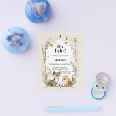 Budget Woodland Creatures Baby shower Invite Flyer (Enkel)