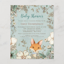 Budget Woodland Cute Fox Boy Baby shower Invite