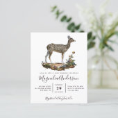 Budget Woodland Deer Baby shower Invitation (Staand voorkant)