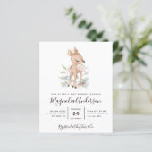 Budget Woodland Deer Baby shower Invitation (Staand voorkant)