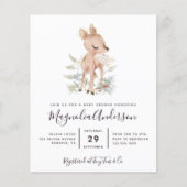 Budget Woodland Deer Baby shower Invitation (Voorkant)