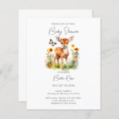 Budget Woodland Deer Baby shower Invitation (Voorkant / Achterkant)