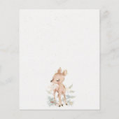 BUDGET Woodland Deer Floral Baby shower Invitation (Achterkant)