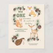 Budget Woodland Dieren Wild Een 1e Verjaardag (Voorkant)