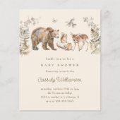 Budget Woodland Forest Animals Baby shower (Voorkant)