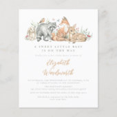 Budget Woodland Forest Dieren  Baby shower (Voorkant)