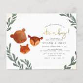 Budget Woodland Forest Greenery Boy Baby shower (Voorkant)