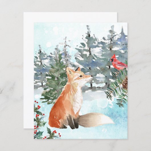 Budget Woodland Fox Kerstmis (Voorkant / Achterkant)