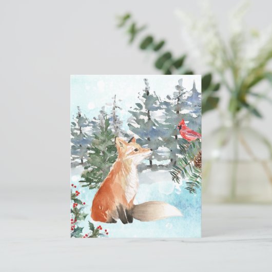 Budget Woodland Fox Kerstmis (Staand voorkant)