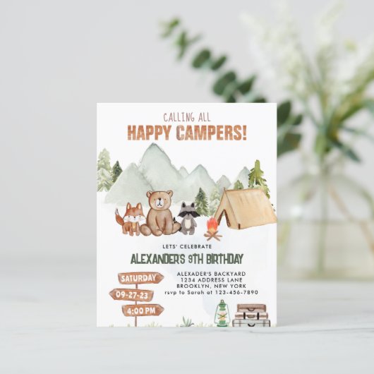 Budget Woodland Happy Camper Camping Kinderen Verj (Staand voorkant)