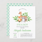 BUDGET Woodland Het is een Baby shower-uitnodiging (Voorkant / Achterkant)