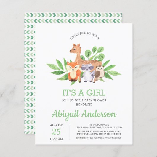 BUDGET Woodland Het is een uitnodiging voor een me (Voorkant / Achterkant)