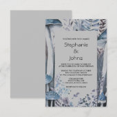 Budget Woodland Mushrooms Grijs Blauw Rustiek Huwe Kaart (Voorkant / Achterkant)