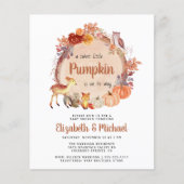 Budget Woodland pompoen koppels Baby shower uitnod (Voorkant)