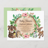 Budget Woodland Rustic Neutral Baby shower Invite (Voorkant / Achterkant)