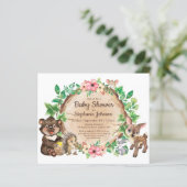 Budget Woodland Rustic Neutral Baby shower Invite (Staand voorkant)