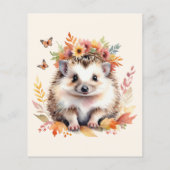 Budget Woodland Schattigee Egel Herfst Baby shower (Achterkant)