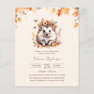 Budget Woodland Schattigee Egel Herfst Baby shower