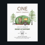Budget Woodland Truck Happy Camper Kids Verjaardag<br><div class="desc">Schattigee Woodland Truck Happy Camper Kids Verjaardagsuitnodiging</div>