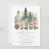 Budget Woodland Waterverf Baby shower Kaart (Voorkant)