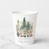 Budget Woodland Waterverf Baby shower Papieren Bekers (Achterkant)