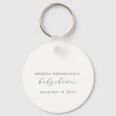 Budget Woodland Waterverf Baby shower Sleutelhanger (Achterkant)