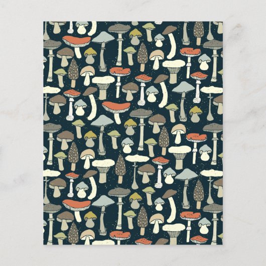 Budget Woodland Wild Mushrooms Bruiloft Uitnodigin (Achterkant)