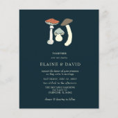 Budget Woodland Wild Mushrooms Bruiloft Uitnodigin (Voorkant)