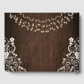 Budget Woodsy Rustic String Lights Hout Wedding Gastenboek (Achterkant)