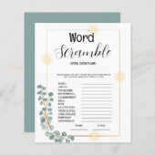 Budget Word Scrumble Vrijgezellenfeest spel (Voorkant / Achterkant)