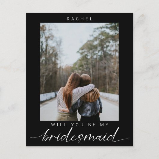 Budget Wordt mijn Bridesmaid-minimalistische foto (Voorkant)