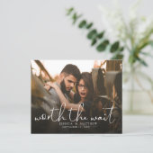 Budget Worth the Wait Wedding Photo Script Modern (Staand voorkant)