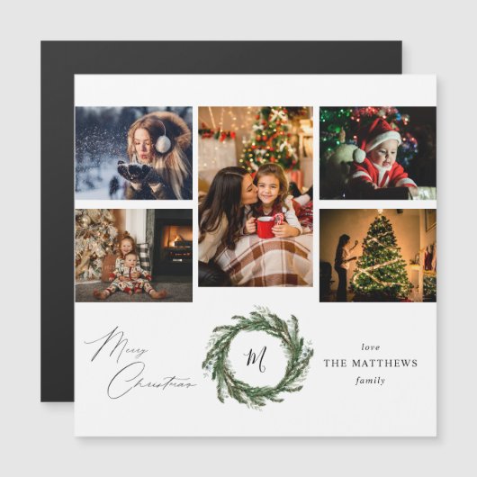 Budget Wreater Monogram 5 Foto Merry Kerstmis (Voorkant / Achterkant)