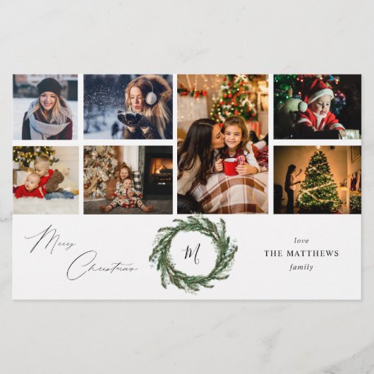 Budget Wreater Monogram 7 Foto Kerstmis Medium Med (Voorkant)