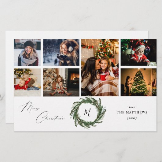 Budget Wreater Monogram 7 Foto Kerstmis Medium Med (Voorkant / Achterkant)