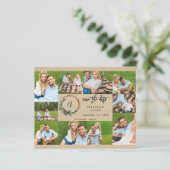Budget Wreath Rustic 10 Multi Photo Save the Date (Staand voorkant)
