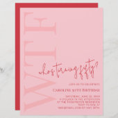 Budget WTF Who's Turning Fifty | Pink Red Birthday (Voorkant / Achterkant)