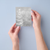Budget Xmas Party Sparkle Silver Holiday nodigt ui Flyer (Hand)