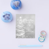 Budget Xmas Party Sparkle Silver Holiday nodigt ui Flyer (Enkel)