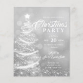 Budget Xmas Party Sparkle Silver Holiday nodigt ui Flyer (Voorkant)