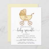Budget Yellow Carriage Baby Sprinkle Invitation (Voorkant / Achterkant)