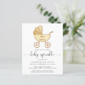 Budget Yellow Carriage Baby Sprinkle Invitation (Staand voorkant)