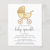 Budget Yellow Carriage Baby Sprinkle Invitation (Voorkant)
